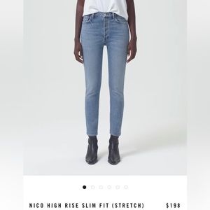 Nico High Rise Slim Fit AGOLDE Jeans Size 25